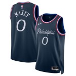 Maillot NBA Philadelphia 76ers Tyrese Maxey Nike 2025-26 City Edition Navy Swingman - Homme